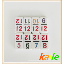 Double 12 Number Thema bunten Domino mit Lederbox